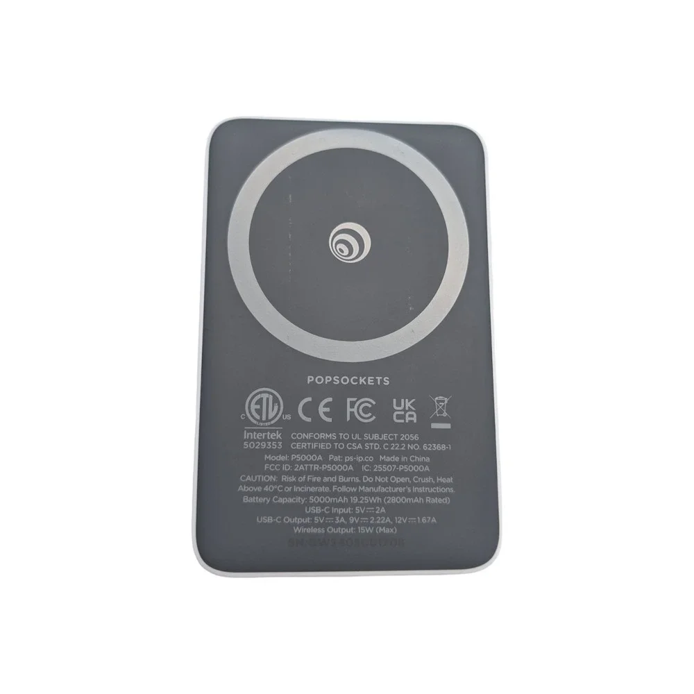 Gg4-R PopSockets PowerPack 5000mAh MagSafe & Grip Purple Flower Referb Tested